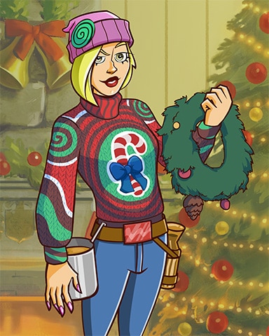 Candy Cane Marie Ugly Sweaters Badge