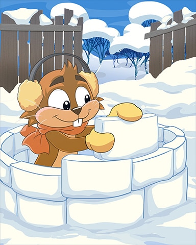 Build a Snow Fort Winter Activities Badge - Tri-Peaks Solitaire HD