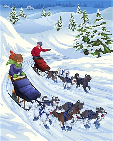 Sled Dog Racing Winter Activities Badge - Quinn's Aquarium