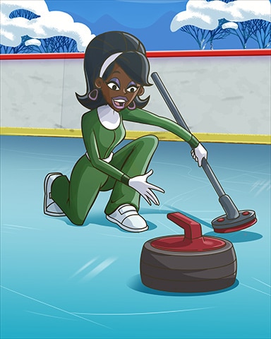 Curling Winter Activities Badge - Word Whomp HD