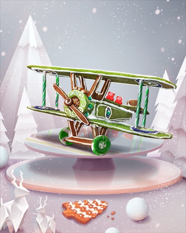 Green Biplane Gingerbread Badge - StoryQuest