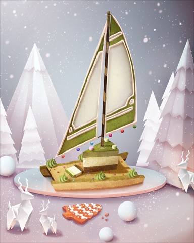 Green Catamaran Gingerbread Badge - Spades HD