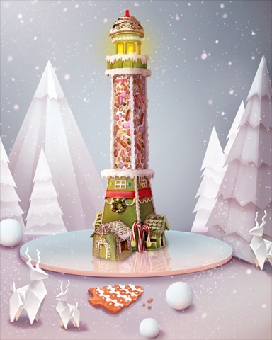 Green Lighthouse Gingerbread Badge - Crossword Cove HD