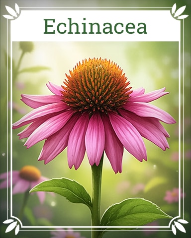 Echinacea Healing Herbs Badge