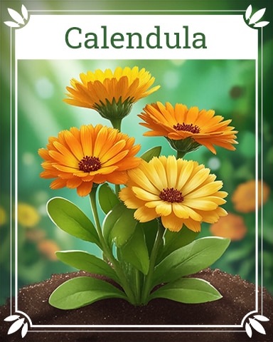 Calendula Healing Herbs Badge