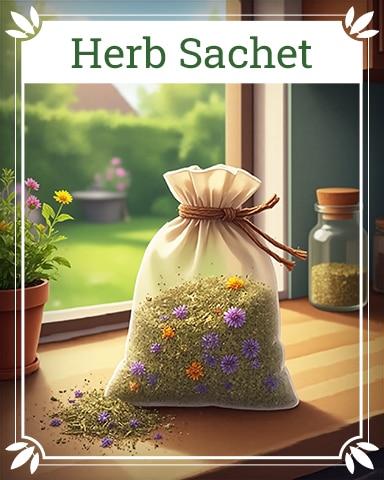 Snowbird Solitaire Herb Sachet Healing Herbs Badge