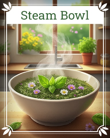 Garden Blast Steam Bowl Healing Herbs Badge