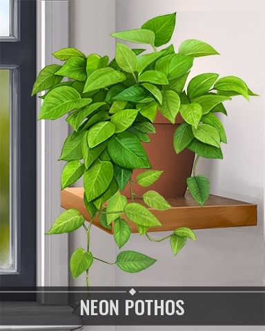 Pogo Mahjong Sanctuary Neon Pothos Houseplants Badge