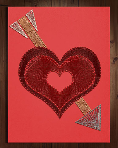 Canasta HD Pierced Heart Nail and String Art Badge