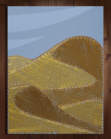 Word Whomp HD Sand Dunes Nail and String Art Badge