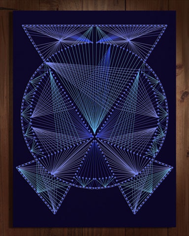 Mahjong Safari HD Interwoven Triangles Nail and String Art Badge