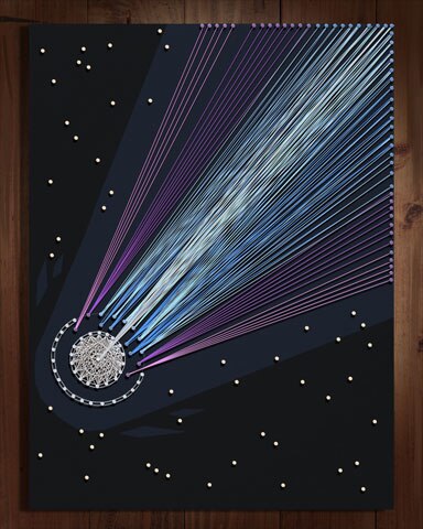 Word Whomp HD Comet Nail and String Art Badge