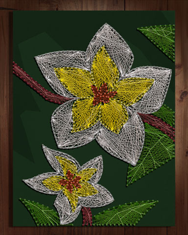 Mahjong Garden HD Blooming Flowers Nail and String Art Badge