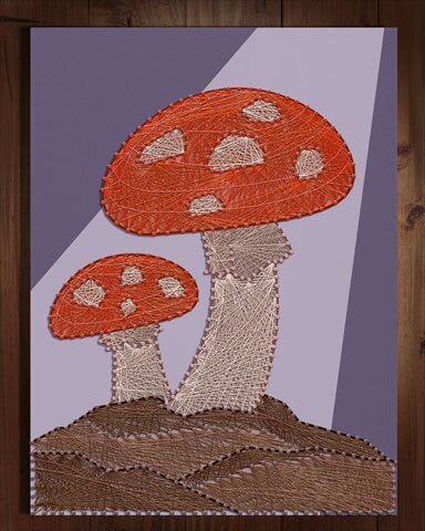 World Class Solitaire HD Mushrooms Nail and String Art Badge