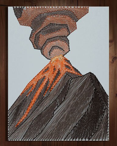 First Class Solitaire HD Volcano Nail and String Art Badge