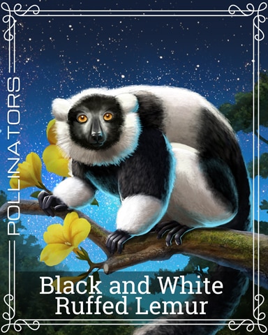 Pogo Black and White Ruffed Lemur Pollinators Badge