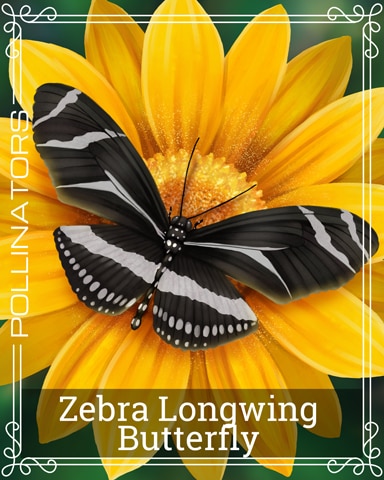 Pogo Zebra Longwing Butterfly Pollinators Badge