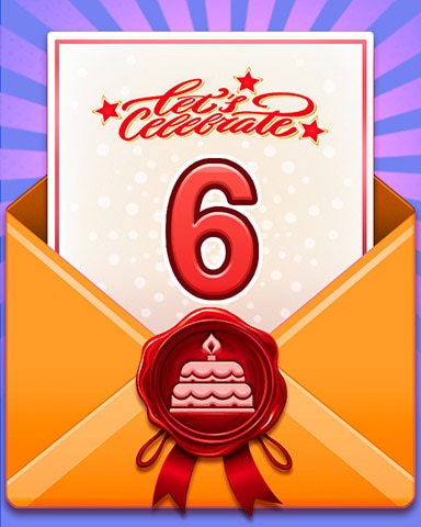 Pogo 24th Birthday Cake 6 Badge - Jet Set Solitaire