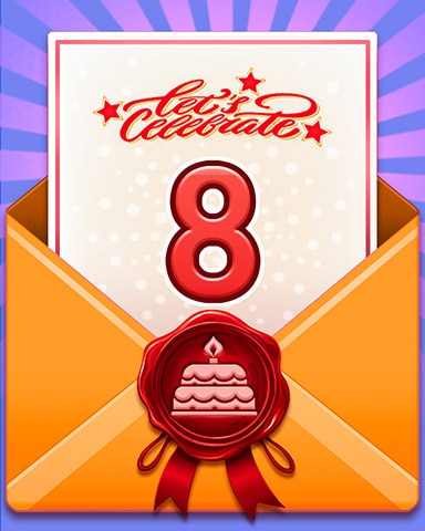 Pogo 24th Birthday Cake 8 Badge - Pogo Slots
