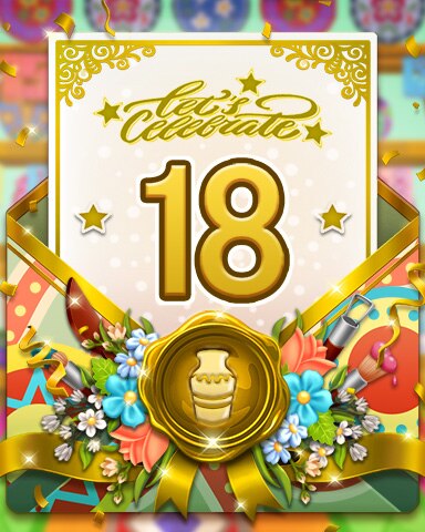 Solitaire Home Story Pottery Painting Party 18 Badge