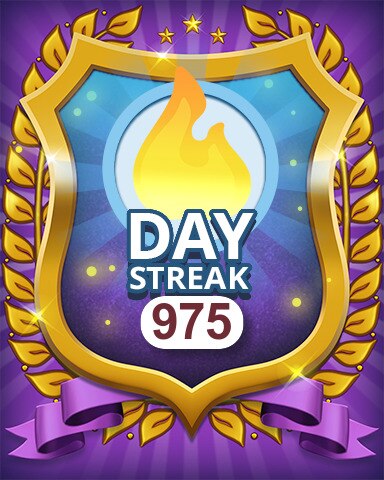 Pogo Daily Sudoku Daily Streak 975 Badge