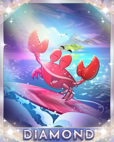 Surfing Crab Diamond Badge - Crossword Cove HD