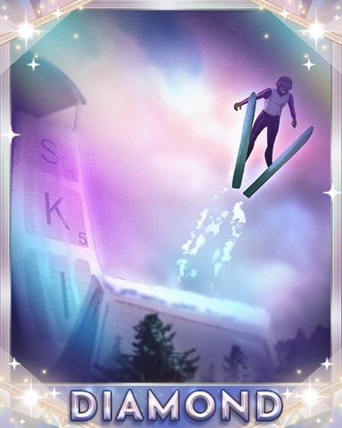 Spelled Out Ski Diamond Badge - SCRABBLE