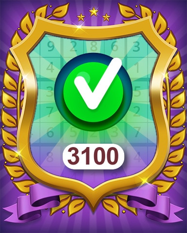 Pogo Daily Sudoku Easy 3100 Puzzles Badge