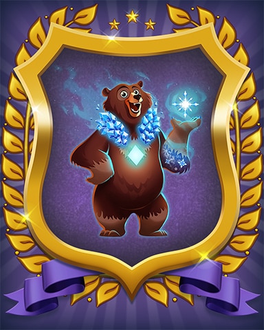 Bejeweled Stars Mythic Winter Bear Badge