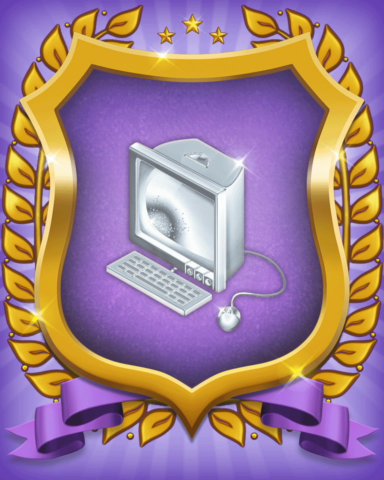 Card Scramble: Viola's Diner Office Organize Badge
