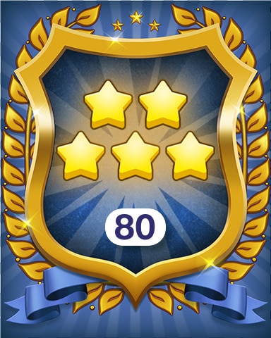 Pogo Farm Merge Valley 5-Star Stickers Collected 80 Badge