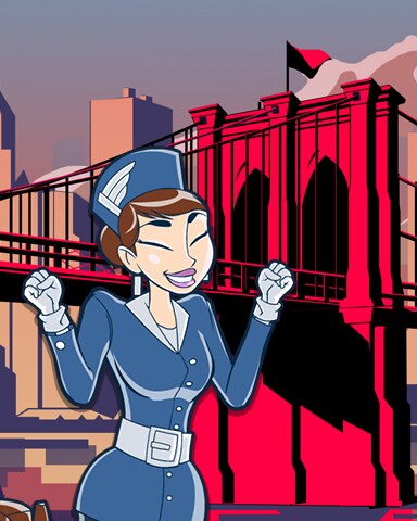 Pogo Jet Set Solitaire Brooklyn Coach Badge