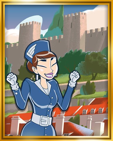 Pogo Jet Set Solitaire Lisbon, Portugal Extended Stay Coach Badge
