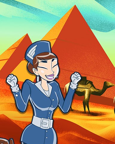 Pogo Jet Set Solitaire Cairo Coach Badge