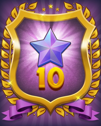 Mahjong Sanctuary Purple Stars 10 Badge