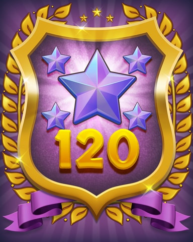 Mahjong Sanctuary Purple Stars 120 Badge