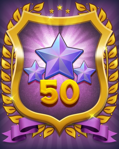 Mahjong Sanctuary Purple Stars 50 Badge