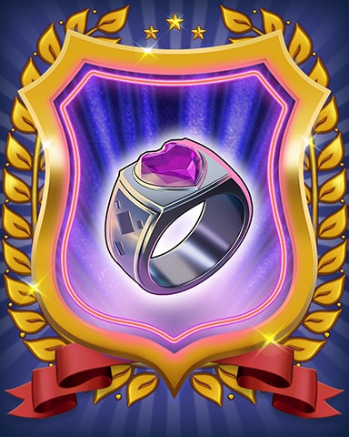 Poker Town Pink Heart Ring Badge