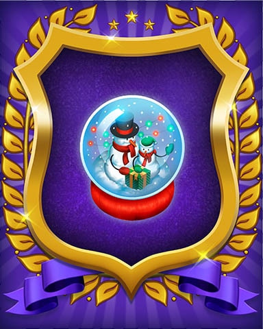 Snowbird Solitaire Snowman Snow Globe 2023 Badge