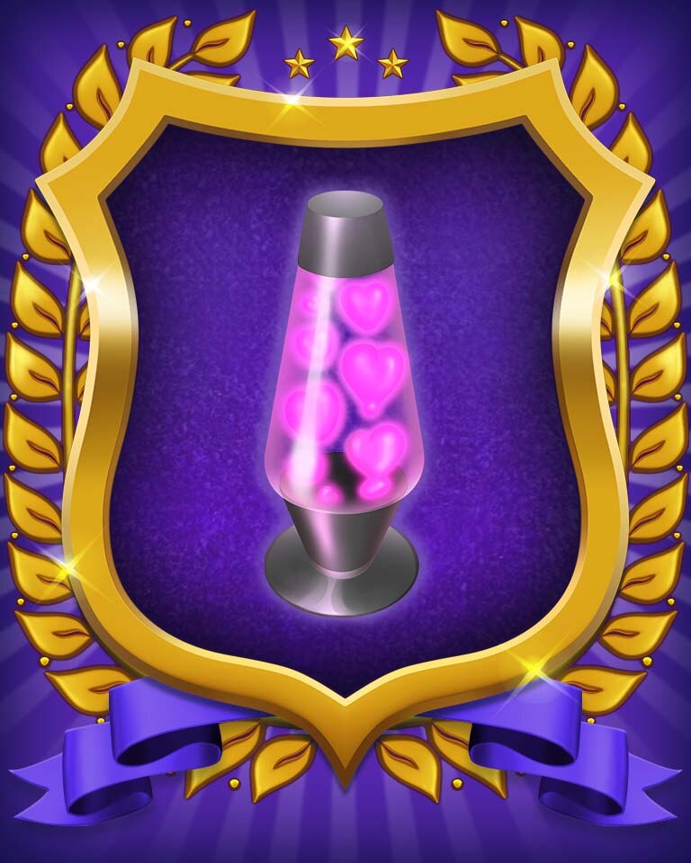Snowbird Solitaire Heart Lava Lamp Badge
