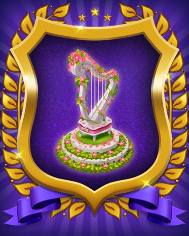 Snowbird Solitaire Valentine Harp Badge