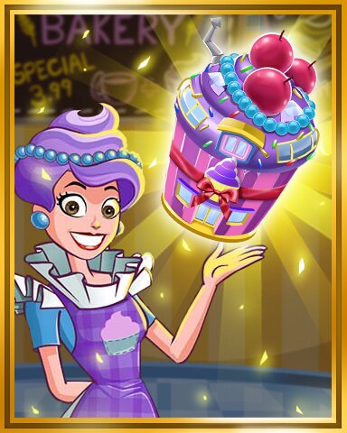 Sweet Tooth Town Gold Cupcake Shop Tier 6 Badge