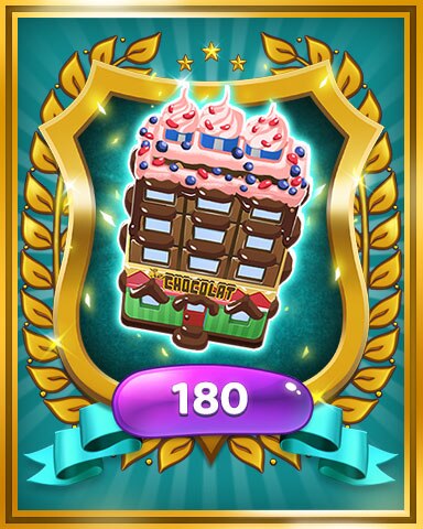 Pogo Sweet Tooth Town Gold Chocolate Level 180 Badge