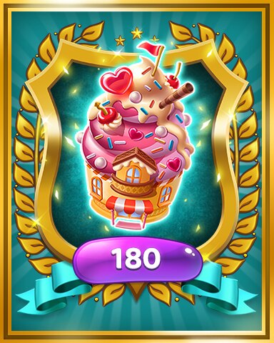 Pogo Sweet Tooth Town Gold Ice Cream Level 180 Badge