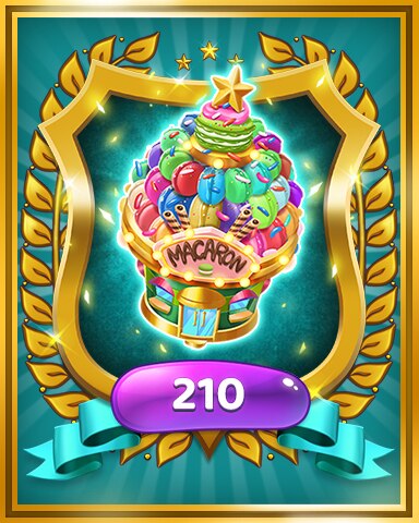 Sweet Tooth Town Gold Macaron Level 210 Badge