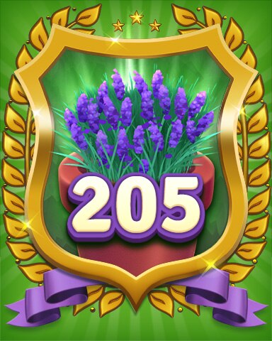 Secret Word Gardens Gardener Level 205 Badge