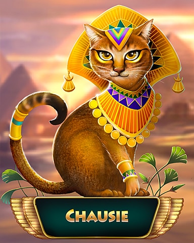 Chausie Cairo Cat Badge - Pogo Slots