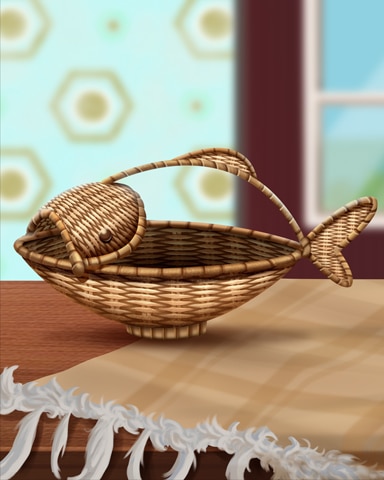 Rattan Fish Basket Badge - Canasta HD