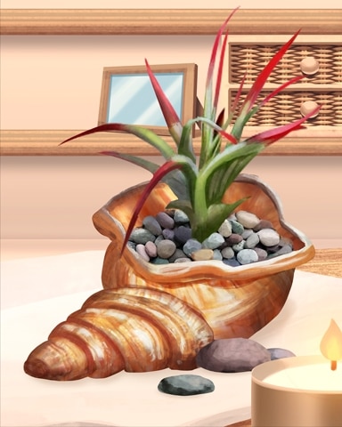 Green Lonantha Seashells and Plants Badge - Quinn's Aquarium