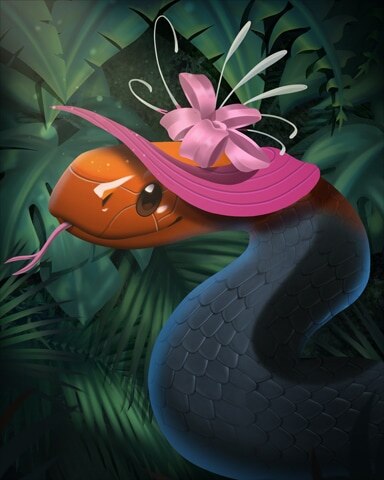 Blue Malayan Coral Snake in Hat Badge